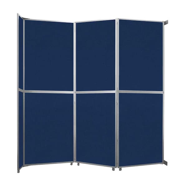 Operable Wall Folding Room Divider 11'9" x 12'3" Navy Blue Fabric